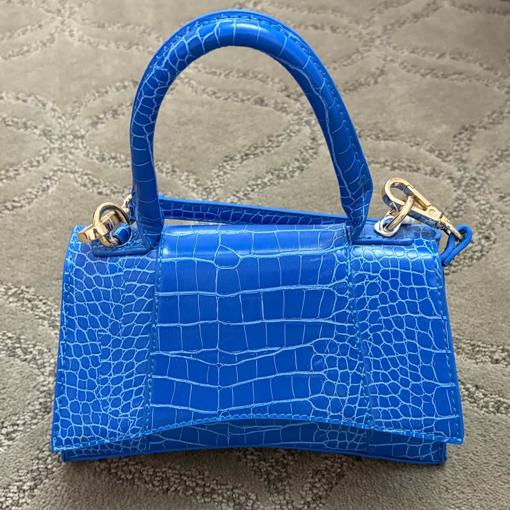 Urban Expressions Blue Lucas Croco Blue Embossed Handbag-NWT